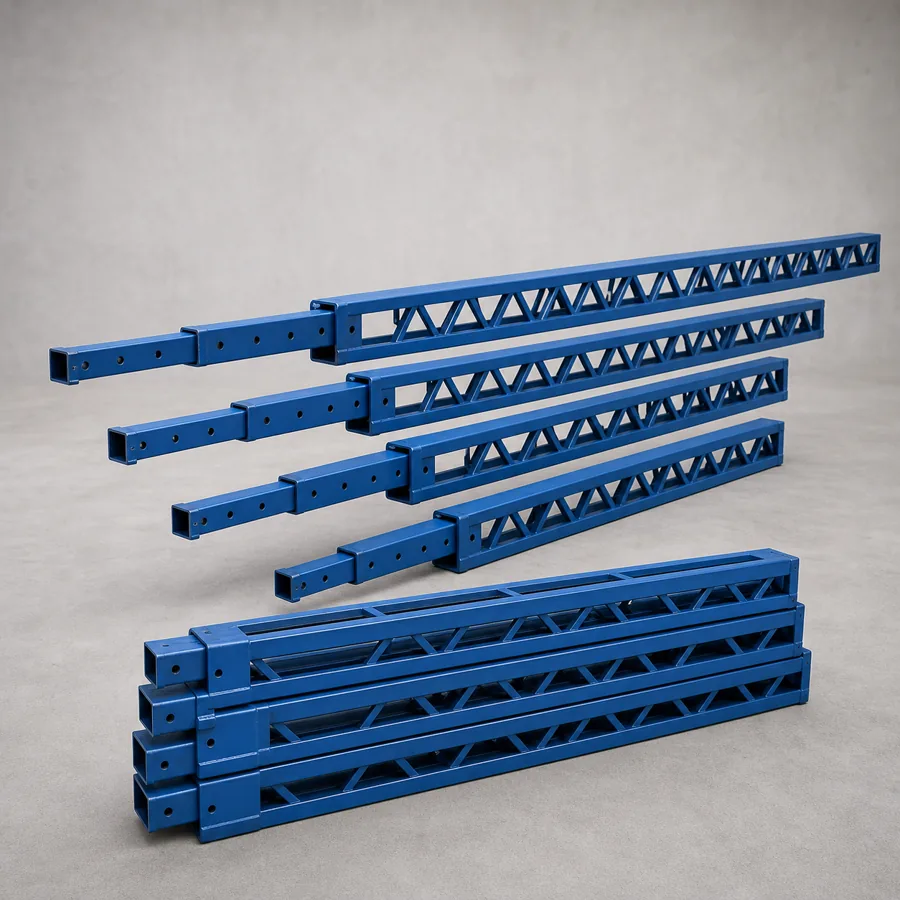 Representative adjustable steel spans for slab shuttering