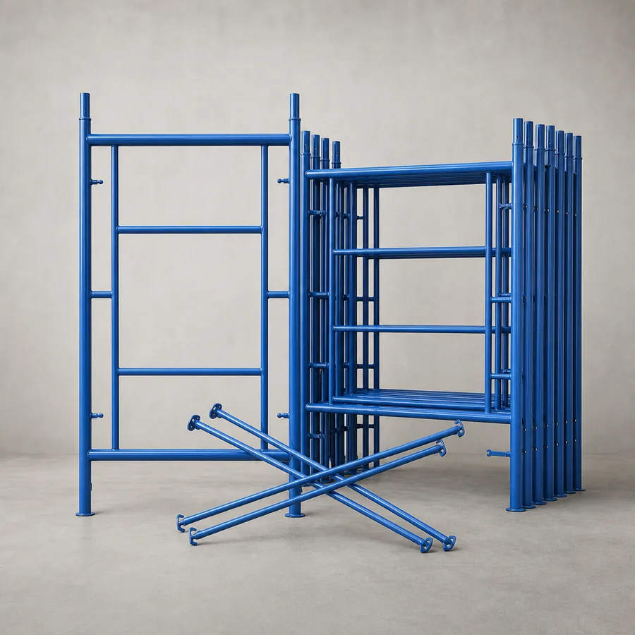 Representative steel H-frame scaffolding and cross braces