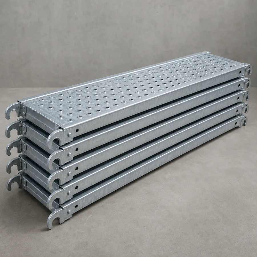 Representative galvanized steel scaffold walkway planks