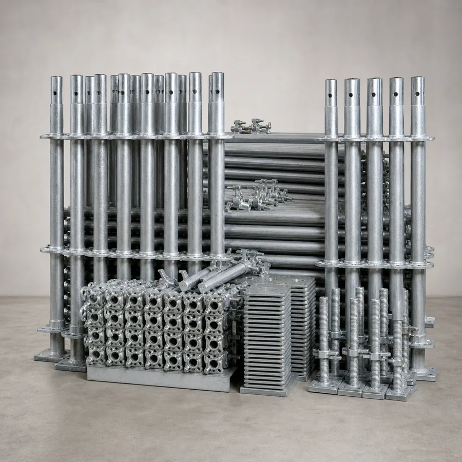 Representative collection of steel scaffolding fittings