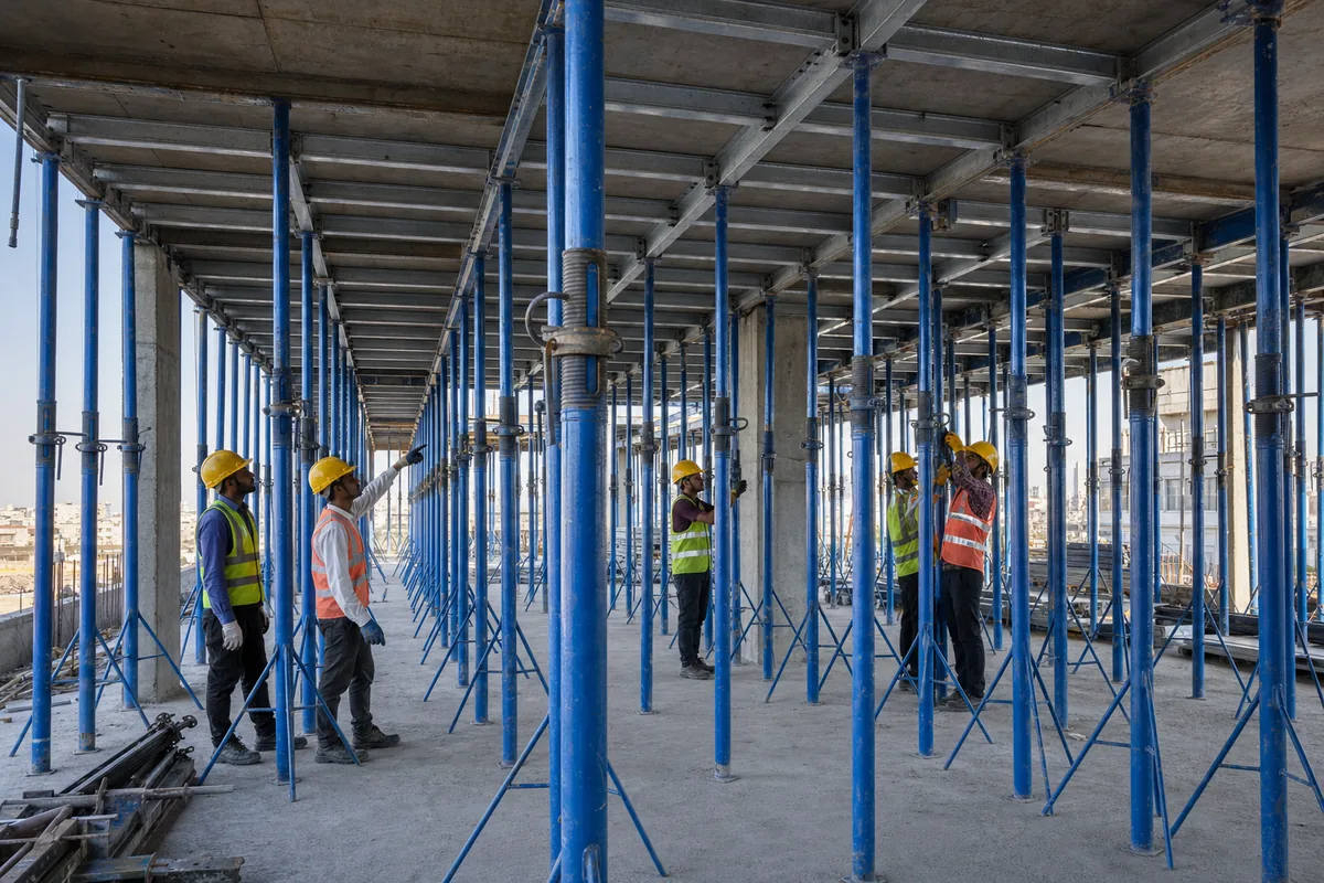 Slab soffit propping construction-field use case for Adjustable Props