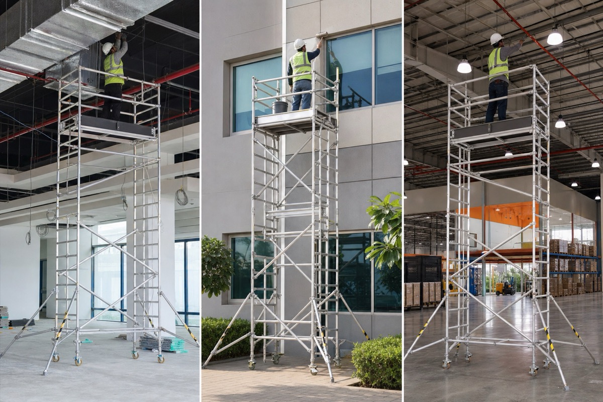 Indoor electrical and MEP work construction-field use case for Aluminium Scaffolding Tower