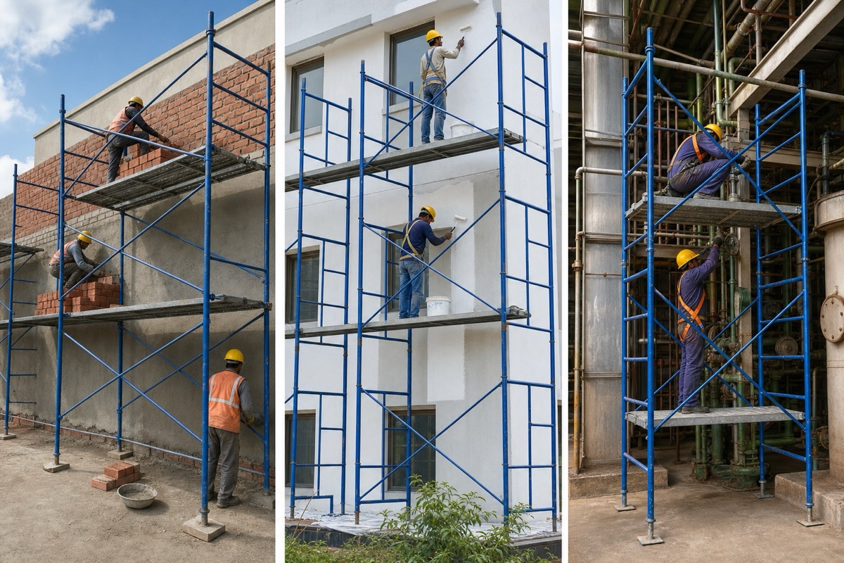 Masonry and plaster work construction-field use case for H-Frame Scaffolding